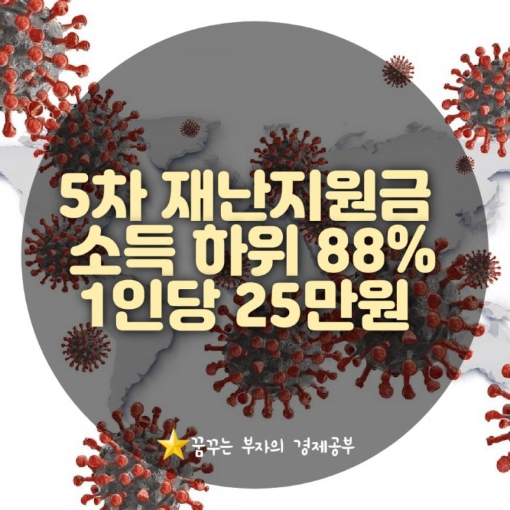  5차 재난지원금 대상 소득하위 88%에 25만원씩 지급 결정/나도 지급대상일까?