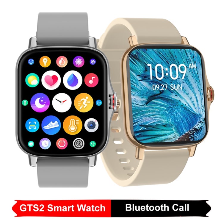 잘팔리는 GTS2 Smartwatch 블루투스 통화 피트니스 트래커 심박수 모니터 방수 혈압 산소 시계 GTS 미니 2 스마트 워치|스마트 시계|, 1개, 단일, 금 좋아요