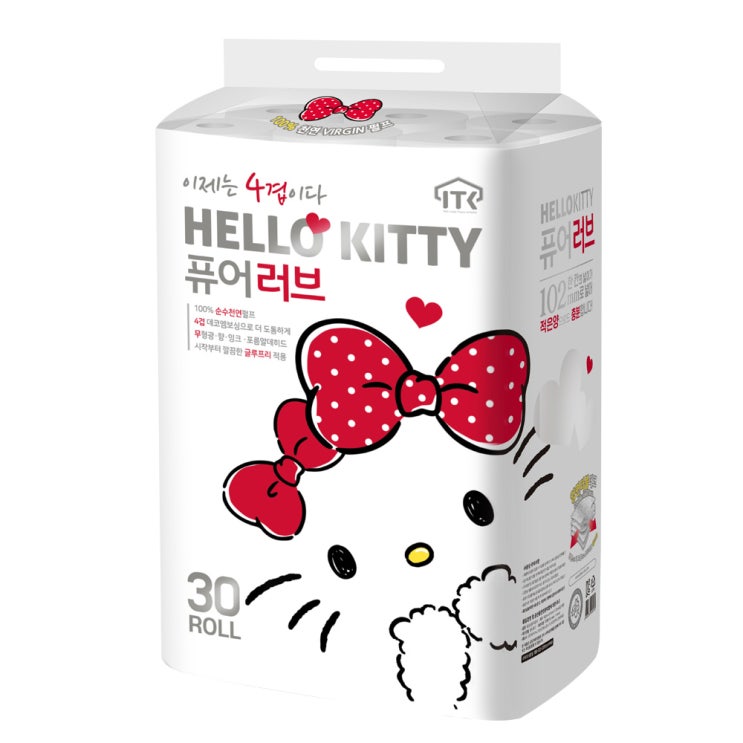 가성비 뛰어난 헬로키티 퓨어러브 4겹 롤화장지 20m, 30롤, 1팩 좋아요 가성비 뛰어난 헬로키티 퓨어러브 4겹 롤화장지 20m, 30롤, 1팩 좋아요