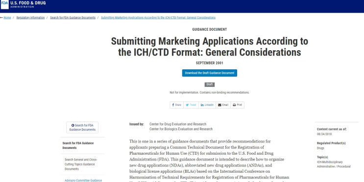  Common Technical Document for the Registration of Pharmaceuticals for Human Use