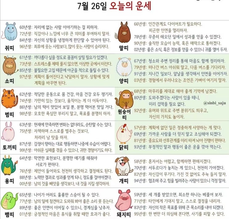 오늘의 운세 , 띠별 운세 , 별자리 운세 ! 오늘의 운세 , 띠별 운세 , 별자리 운세 !