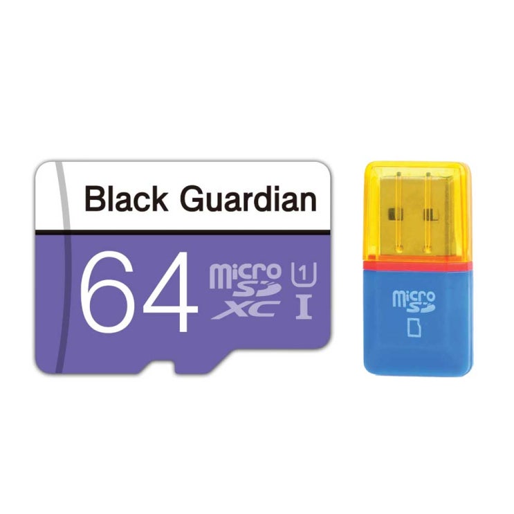 잘팔리는 블랙가디언 블랙박스 전용 메모리카드 MLC방식 마이크로SD 메모리 SD카드, 블랙가디언 64GB+USB 리더기 추천해요