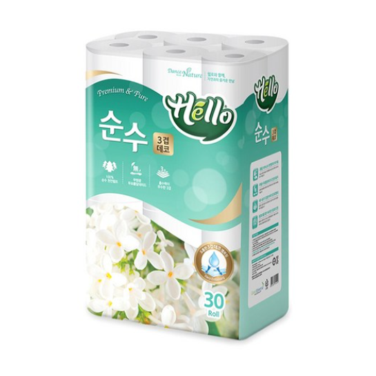 후기가 좋은 헬로 순수 천연펄프 3겹 데코 롤화장지 30 m, 30롤, 4팩 좋아요 후기가 좋은 헬로 순수 천연펄프 3겹 데코 롤화장지 30 m, 30롤, 4팩 좋아요