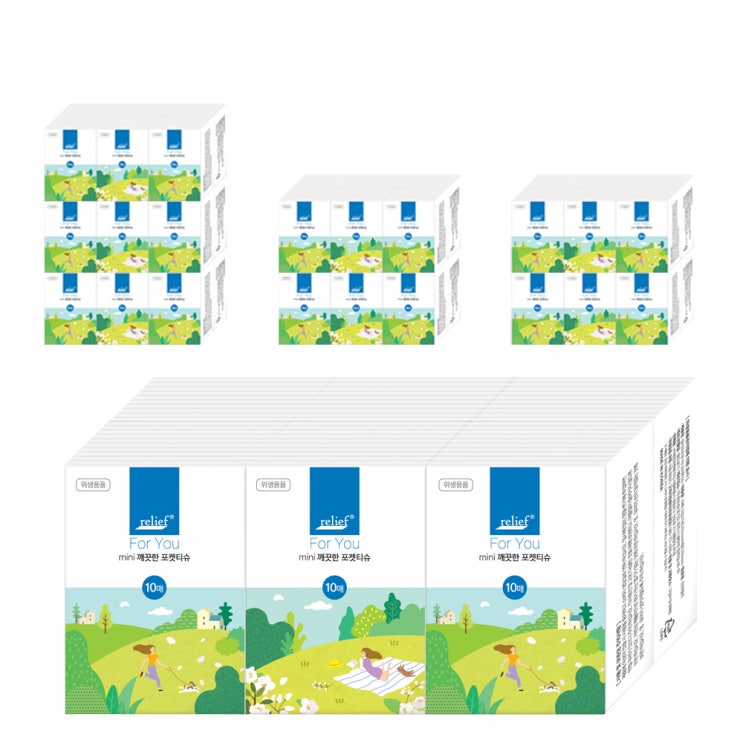 많이 팔린 릴리프 포유 미니 포켓티슈, 10매, 48팩 추천해요