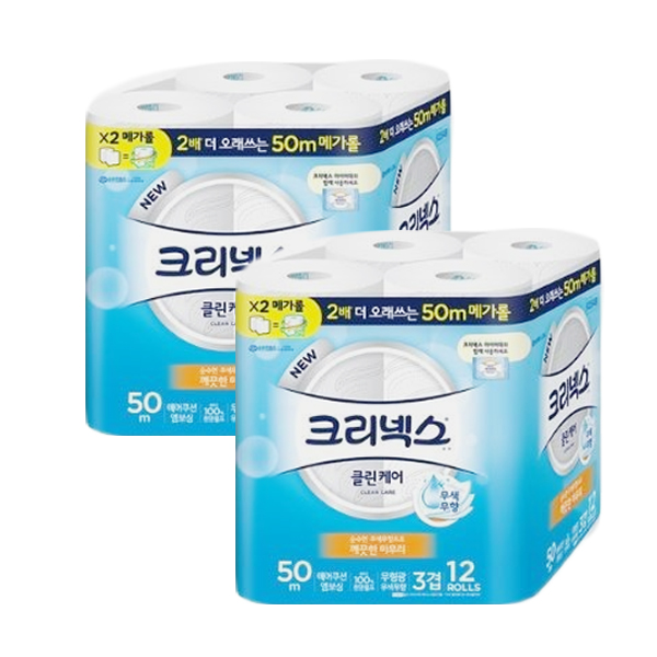 후기가 정말 좋은 크리넥스 3겹 클린케어 메가롤 화장지 50m, 12롤, 2팩 추천합니다 후기가 정말 좋은 크리넥스 3겹 클린케어 메가롤 화장지 50m, 12롤, 2팩 추천합니다