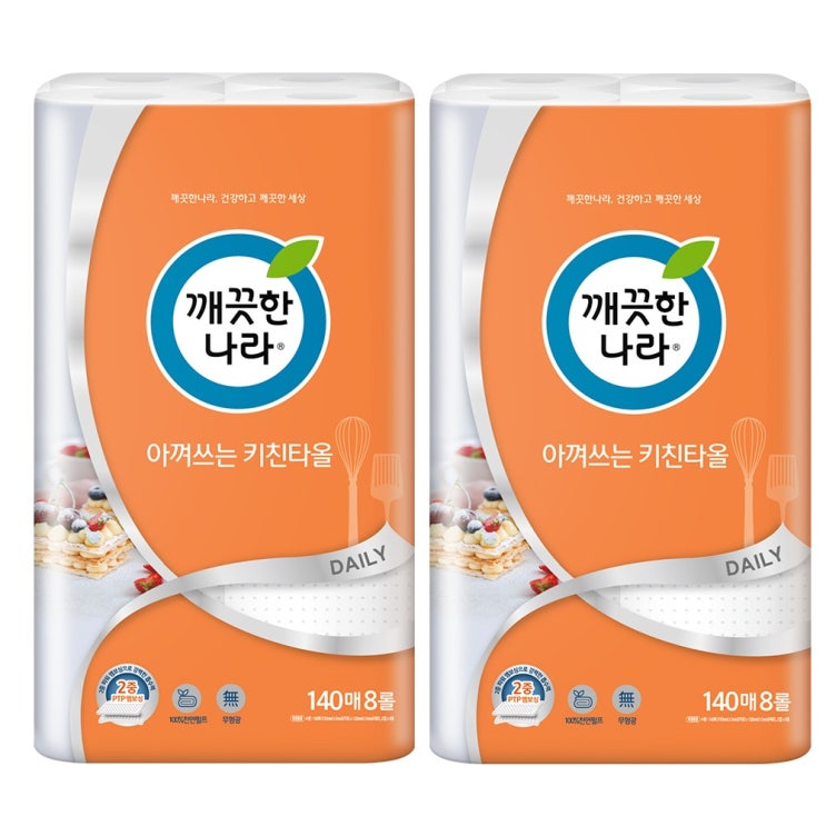 최근 인기있는 깨끗한나라 아껴쓰는 천연펄프 키친타올 140매, 8롤, 2개 ··· 최근 인기있는 깨끗한나라 아껴쓰는 천연펄프 키친타올 140매, 8롤, 2개 ···