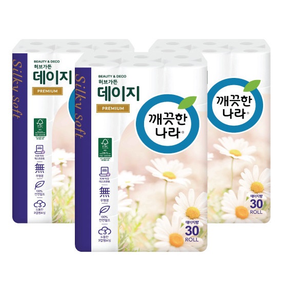 리뷰가 좋은 깨끗한나라 화장지 프리미엄 허브가든 데이지 3팩구성(총90롤), 단품 추천합니다 리뷰가 좋은 깨끗한나라 화장지 프리미엄 허브가든 데이지 3팩구성(총90롤), 단품 추천합니다