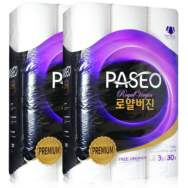 후기가 좋은 PASEO 로얄버진 화장지 3겹 60롤 도톰한 프리미엄휴지 추천해요