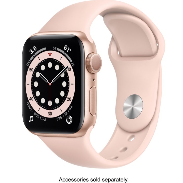 인기 급상승인 M00E3LLA Apple Watch Series 6 (GPS) 44mm Gold Aluminum Case with Pink Sand Sport Band Gold 추