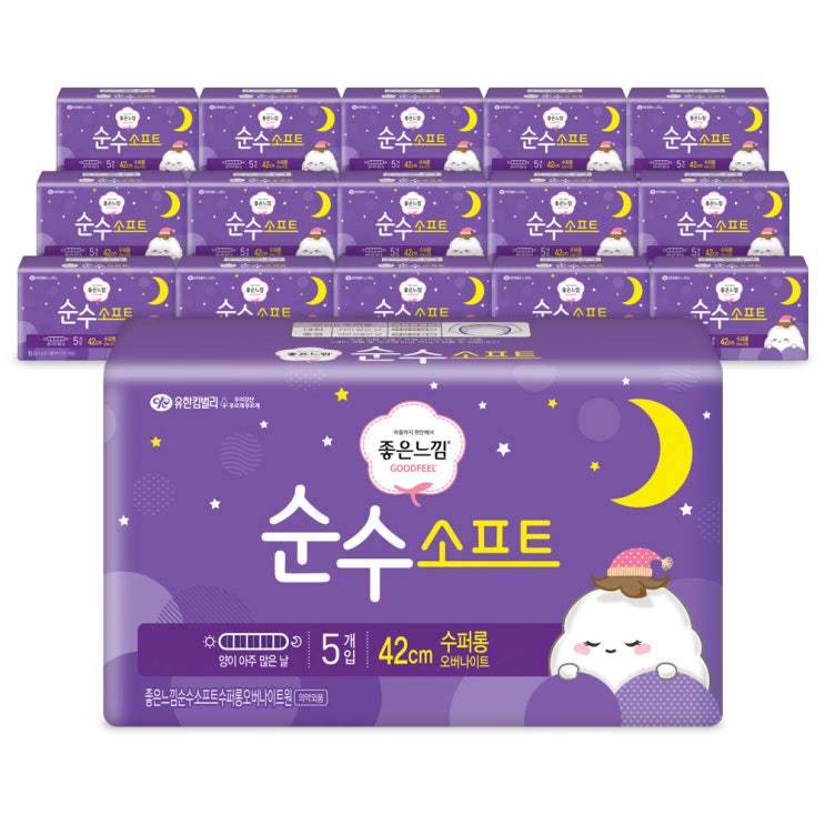 잘나가는 좋은느낌 순수소프트 수퍼롱 오버나이트 생리대 날개형, 5개입, 16팩 추천해요 잘나가는 좋은느낌 순수소프트 수퍼롱 오버나이트 생리대 날개형, 5개입, 16팩 추천해요