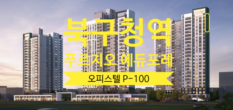  대구 북구청역 푸르지오 오피스텔 초급매 84OB타입 마피100 있습니다
