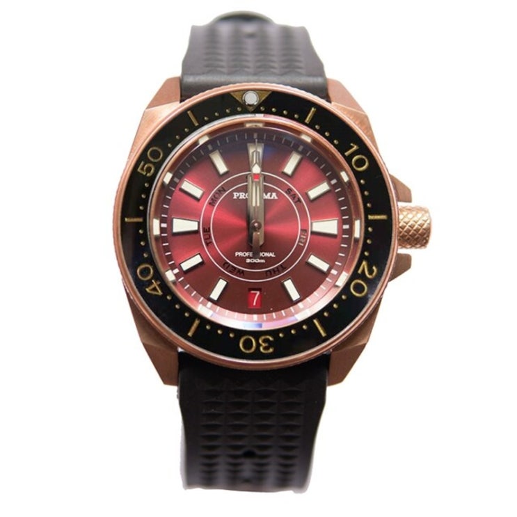 선호도 좋은 스포츠시계 Proxima 다이버 남자 시계 청동 CUSN8 자동 NH36 회전 베젤 와플 고무 스트랩 사파이어 유리 남성 기계식 손목 시계 ···