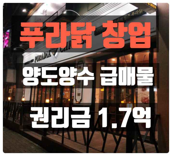 푸라닭 창업 양도양수 가능한 급매물 정보 푸라닭 창업 양도양수 가능한 급매물 정보