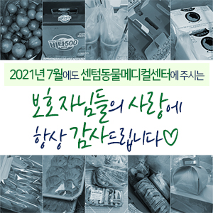  2021년 7월에도 센텀동물메디컬센터에 주시는 보호자님들의 사랑에 항상 감사드립니다 (부산 분과전문진료 동물병원)
