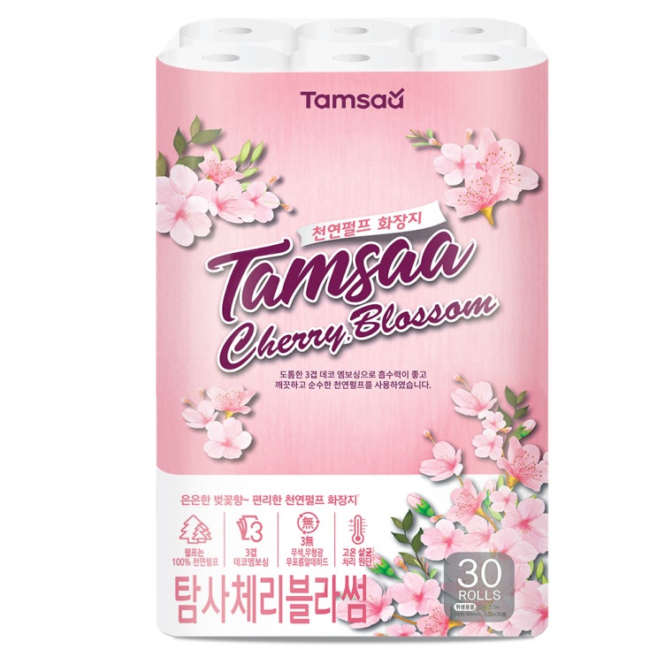잘나가는 탐사 체리블라썸 천연펄프 3겹 롤화장지 27m 30롤, 1팩 추천합니다 잘나가는 탐사 체리블라썸 천연펄프 3겹 롤화장지 27m 30롤, 1팩 추천합니다