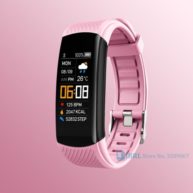 선호도 높은 2021 스마트 시계 남성 여성 스포츠 스마트 워치 피트니스 트래커 시계 안드로이드 iOS 심박수 모니터 전자 시계 방수, 분홍 추천해요
