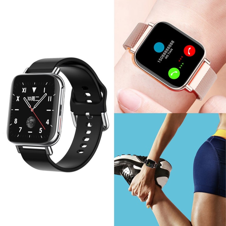 구매평 좋은 Zeyuan 터치 스크린 똑똑한 시계 블루투스 통화 스포츠 스마트 시계 ip67 방수 남자 smartwatch 혈압 산소 모니터링, 실버 실리콘, 스마트 워치5 좋아요