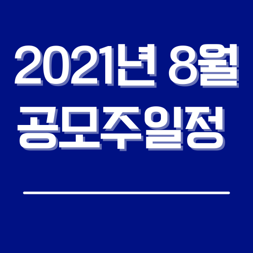  2021년 8월 공모주 일정 (청약일, 공모가, 주간사, 기업설명)