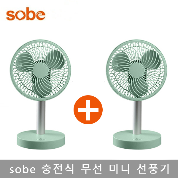 리뷰가 좋은 SOBE 1+1 미니 무선 선풍기 4단 자동회전 대용량 배터리, 그린 ···