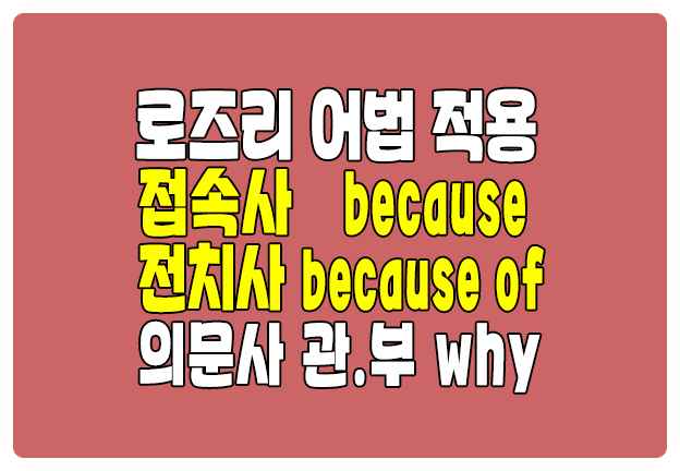 로즈리 어법 적용 의문사 관계부사 why because of 접속사 because 로즈리 어법 적용 의문사 관계부사 why because of 접속사 because