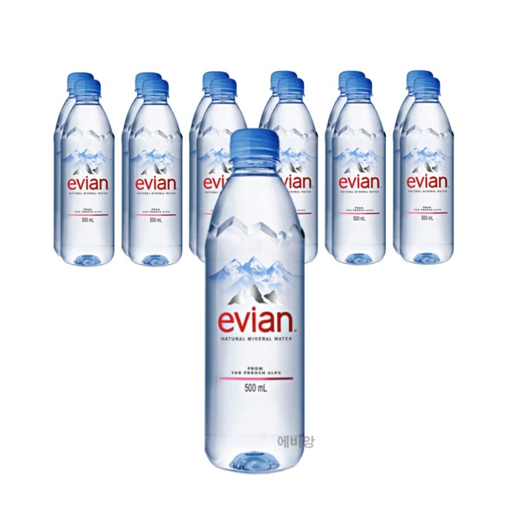 잘나가는 Evian 에비앙 500ml 12개 24개 48개 72개 프랑스 생수 에비앙 생수 500 에비앙 500 애비앙 미네랄워터 프랑스산 천연광천수 비싼생수, 500ml x 12
