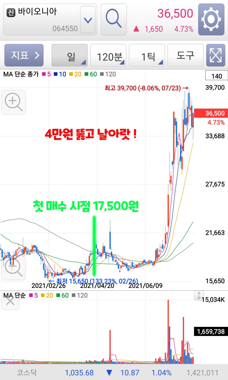 바이오니아 주가 날아랏 : 네이버 블로그