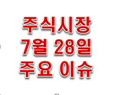  주식 시장 이슈 정리 7월 28일