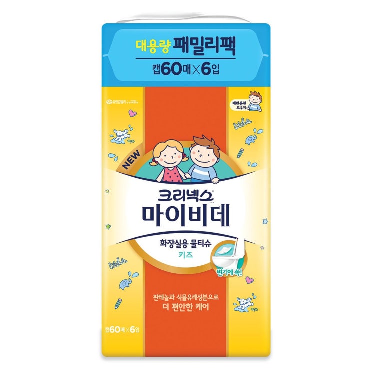 선택고민 해결 크리넥스 마이비데 키즈 캡형 60매 x 6개 좋아요 선택고민 해결 크리넥스 마이비데 키즈 캡형 60매 x 6개 좋아요