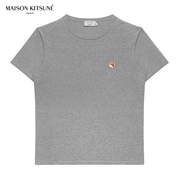 많이 팔린 [메종키츠네 MAISON KITSUNE] 20FW AM00103KJ0008 GRM 폭스 헤드 패치 클래식 남성 반팔 티셔츠 그레이 ···