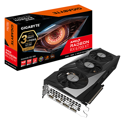 후기가 좋은 기가바이트 라데온 RX 6700 XT Gaming OC D6 12GB 그래픽카드 좋아요