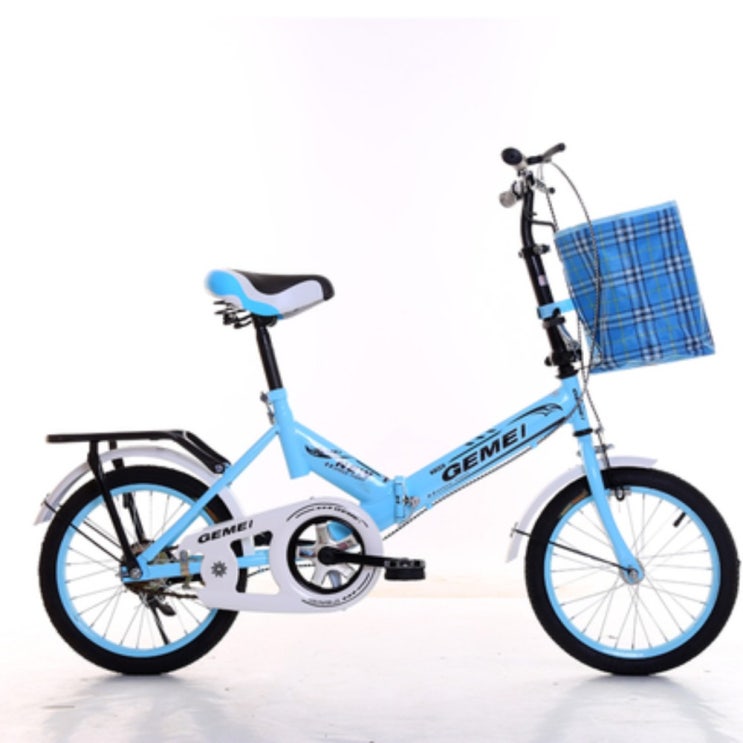 리뷰가 좋은 접이식자전거 20inch접이식 자전거 자동차 성인 상품, 스카이 블루 + 16인치 ···