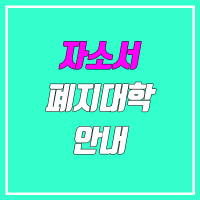 자소서 폐지 대학 (학생부종합전형 자기소개서 폐지 / 달라진 자소서 1번 문항) 자소서 폐지 대학 (학생부종합전형 자기소개서 폐지 / 달라진 자소서 1번 문항)
