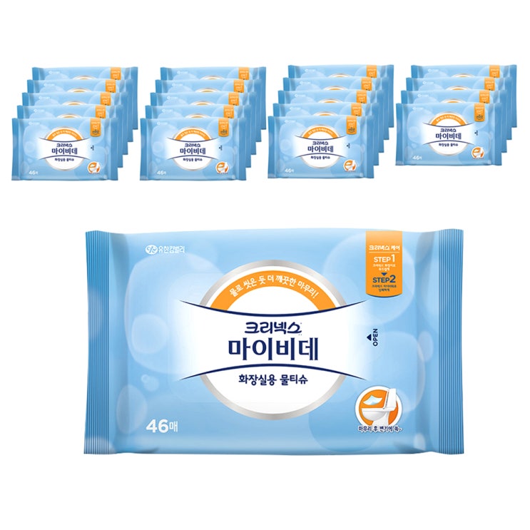 당신만 모르는 크리넥스 마이비데 화장실용 물티슈 리필형, 20팩, 46매 좋아요 당신만 모르는 크리넥스 마이비데 화장실용 물티슈 리필형, 20팩, 46매 좋아요