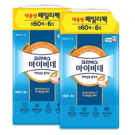 선호도 높은 크리넥스 마이비데 캡형 60매씩 6개x2팩 총12개입 캐모마일 벚꽃 녹차 함유 피부진정효과 천연 유래 파우더 좋아요 선호도 높은 크리넥스 마이비데 캡형 60매씩 6개x2팩 총12개입 캐모마일 벚꽃 녹차 함유 피부진정효과 천연 유래 파우더 좋아요