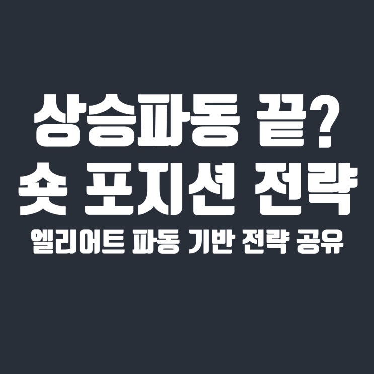  엘리어트 파동이론 기반 비트코인 숏 포지션 전략 공유