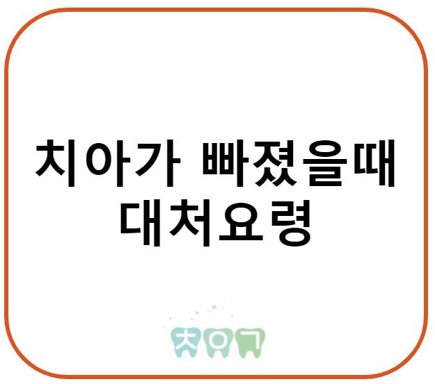  사고로 인해 치아가 빠졌을 때 어떻게 해야 할까?
