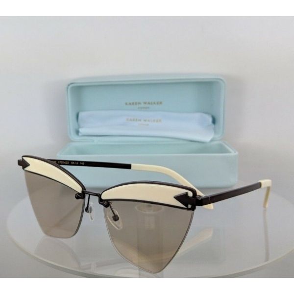 인기있는 192928 / Brand New Authentic Karen Walker Sunglasses SADIE White Dark Brown 59mm Frame 추천해요