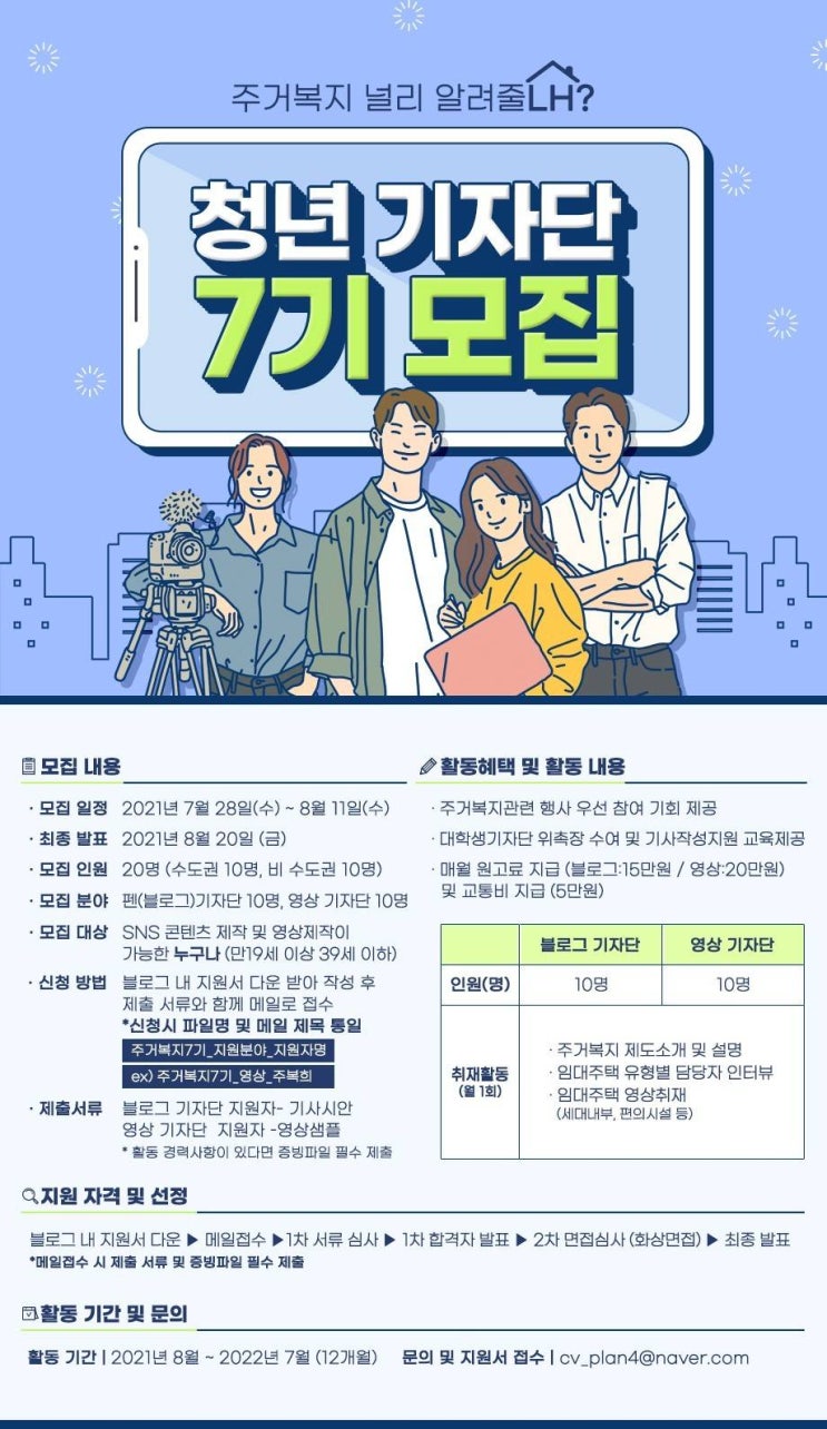 [대학생/시민 대외활동] 행복주택 청년기자단 7기 모집