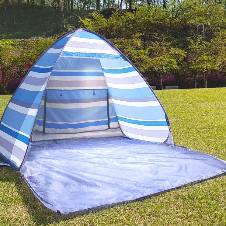 갓성비 좋은 솔트 피크닉 원터치 텐트 캠핑 자동 팝업텐트, 중형(1~2인용), 비치블루(블루) 좋아요