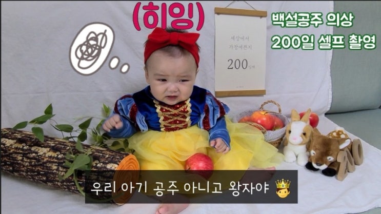  아기 200일 셀프촬영 백설공주 소품대여 내돈내산 후기