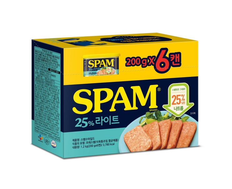 선호도 좋은 스팸 25% 라이트 햄통조림, 200g, 6개 좋아요 선호도 좋은 스팸 25% 라이트 햄통조림, 200g, 6개 좋아요