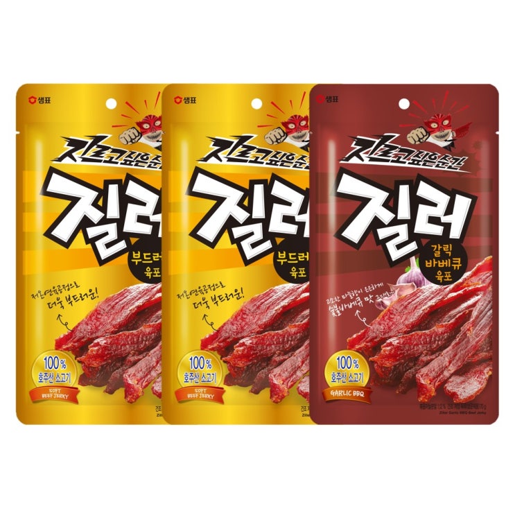 후기가 좋은 질러 부드러운 육포 70g x 2p + 갈릭바베큐 육포 70g, 1세트 추천합니다