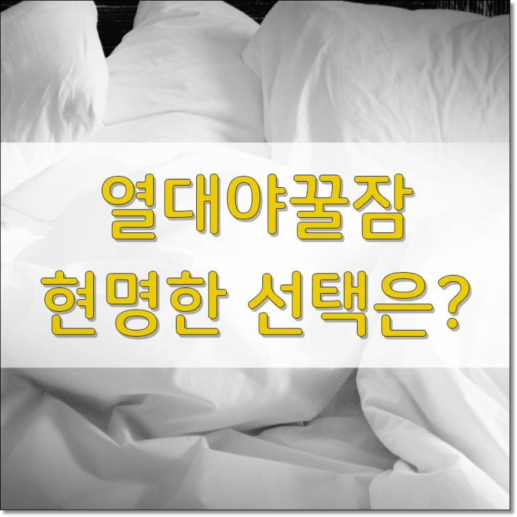  열대야꿀잠 현명한 선택은?