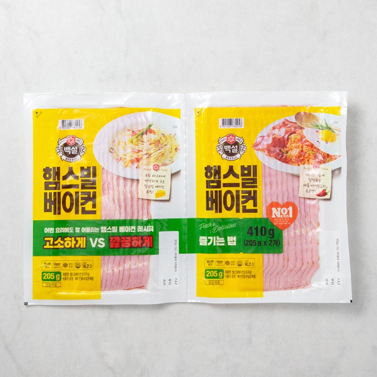 후기가 정말 좋은 백설 햄스빌 베이컨, 205g, 2개 추천해요