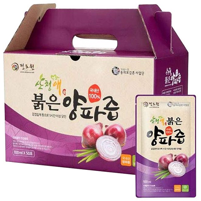 선호도 좋은 정도원 산청애 붉은양파즙, 100ml, 50개입 ··· 선호도 좋은 정도원 산청애 붉은양파즙, 100ml, 50개입 ···