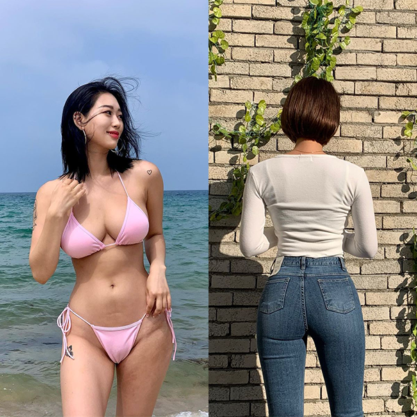 168cm 52kg 엉덩이가 자신있다는 인스타녀