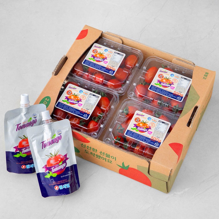 잘나가는 토망고 스테비아 대추방울토마토 500g x 4p + 토망고주스 120ml x 2p 세트, 1세트 추천합니다 잘나가는 토망고 스테비아 대추방울토마토 500g x 4p + 토망고주스 120ml x 2p 세트, 1세트 추천합니다