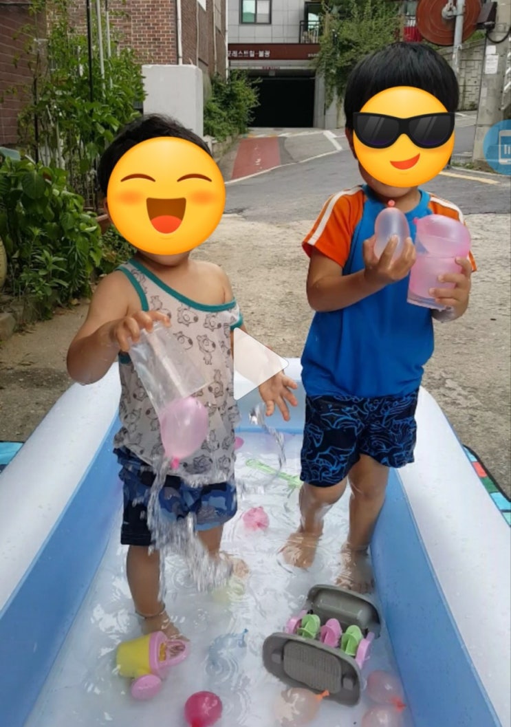[4세+3세 유아 집콕놀이] 여름 관련 엄마표 아이주도 놀이활동 4_(신체+게임 영역) 물풍선 놀이