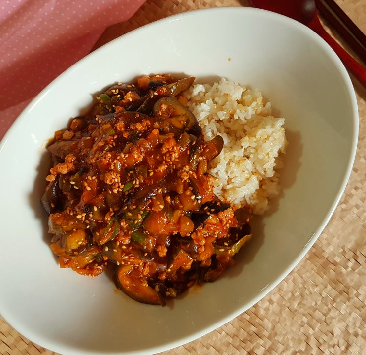  돼지고기 가지밥 다진고기로 가지밥 양념장 만들기