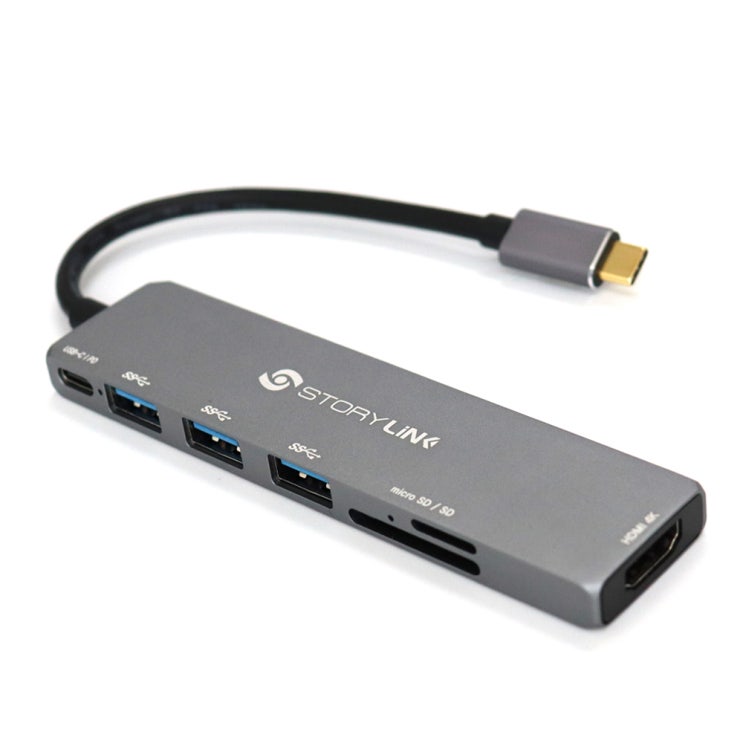 당신만 모르는 스토리링크 USB C타입 7포트 HDMI 멀티포트 허브 DEX 7UP SKP-UH760, 혼합색상 좋아요